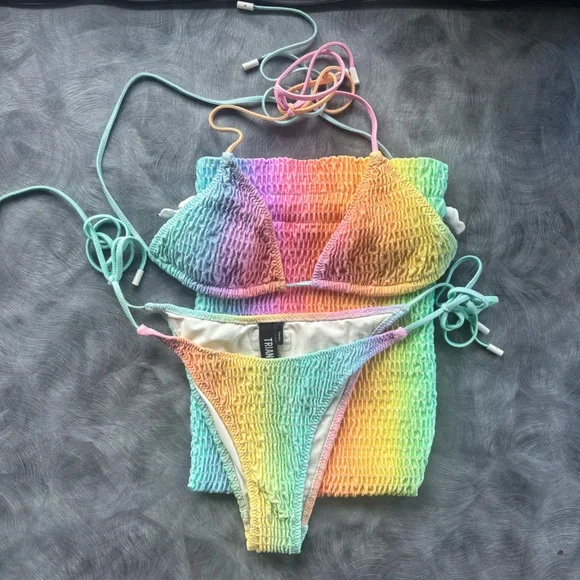 Triangl Swimwear Rainbow Bikini Set